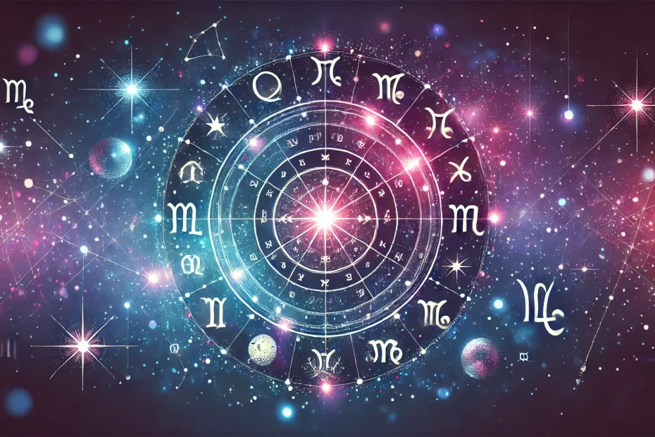 Abstract astrology representation by Renata Clarke, founder of Brand Alchemy and creator of Quantum Essence Branding. Featuring zodiac signs, constellations, and glowing stars on a cosmic background, the image symbolises astrology, personal branding, and spiritual alignment, aligning with the unique approach of Quantum Essence Branding for authentic brand creation.