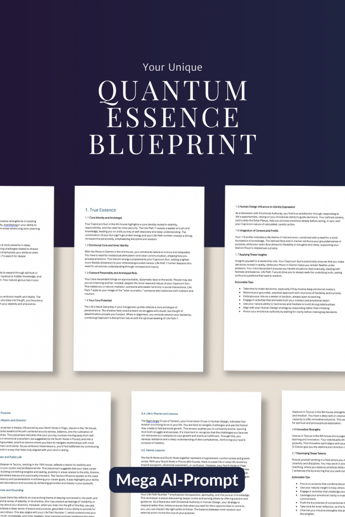 Renata Clarke's Quantum Essence Blueprint offers a transformative, AI-powered analysis of astrology, Human Design, Gene Keys, and numerology for deep personal alignment.